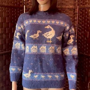 Vintage duck/goose sweater S